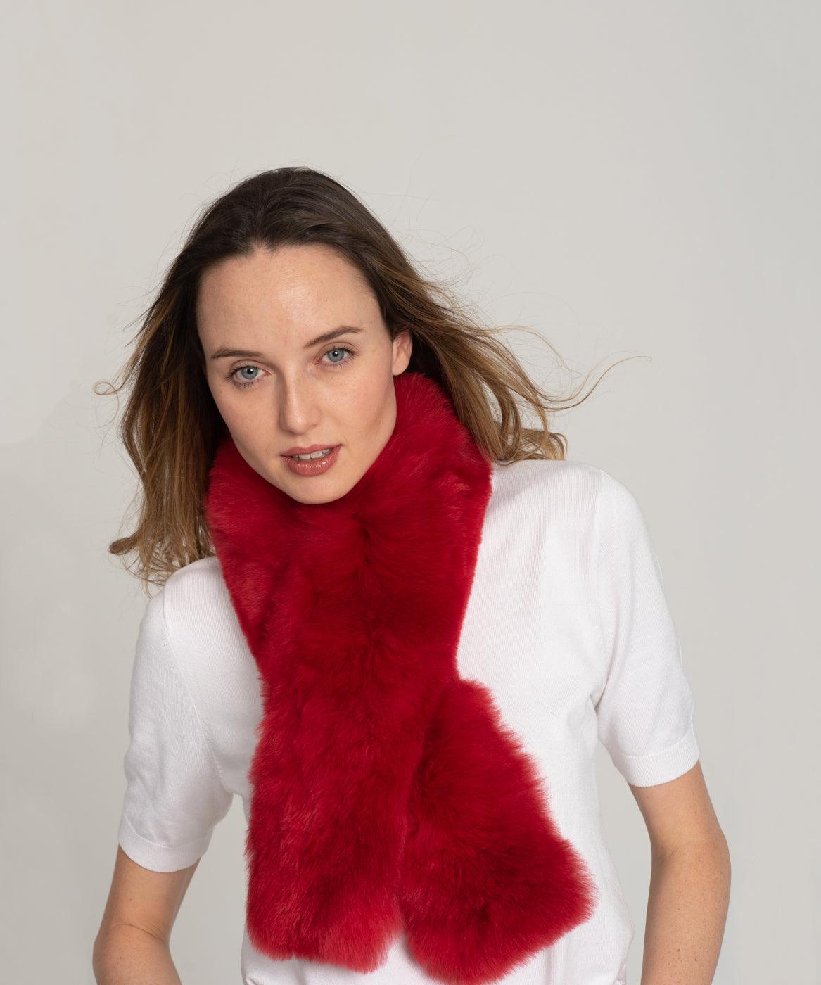 Bufanda de pelo de alpaca color rojo - Be ALPACA